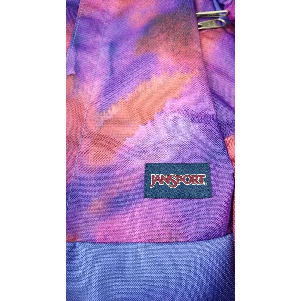 Jansport One Shoulder Sling Backpack Pink Purple Tie Dye